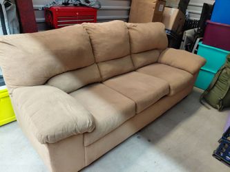 Tan Microfiber 3-Seat Sofa