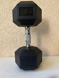 45LB SINGLE hexagonal rubber weight