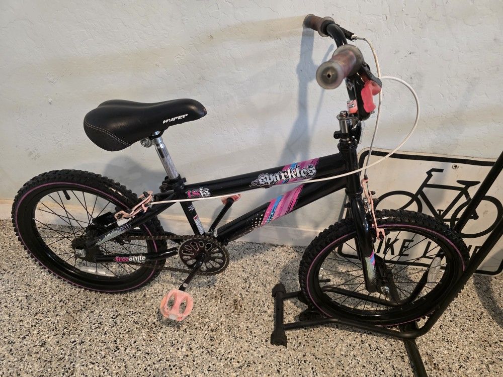 🔥🚲🔥Kent Sparkles Bicycle, 18" Wheels, Child Ages 6+, Black and Pink🔥🚲🔥
