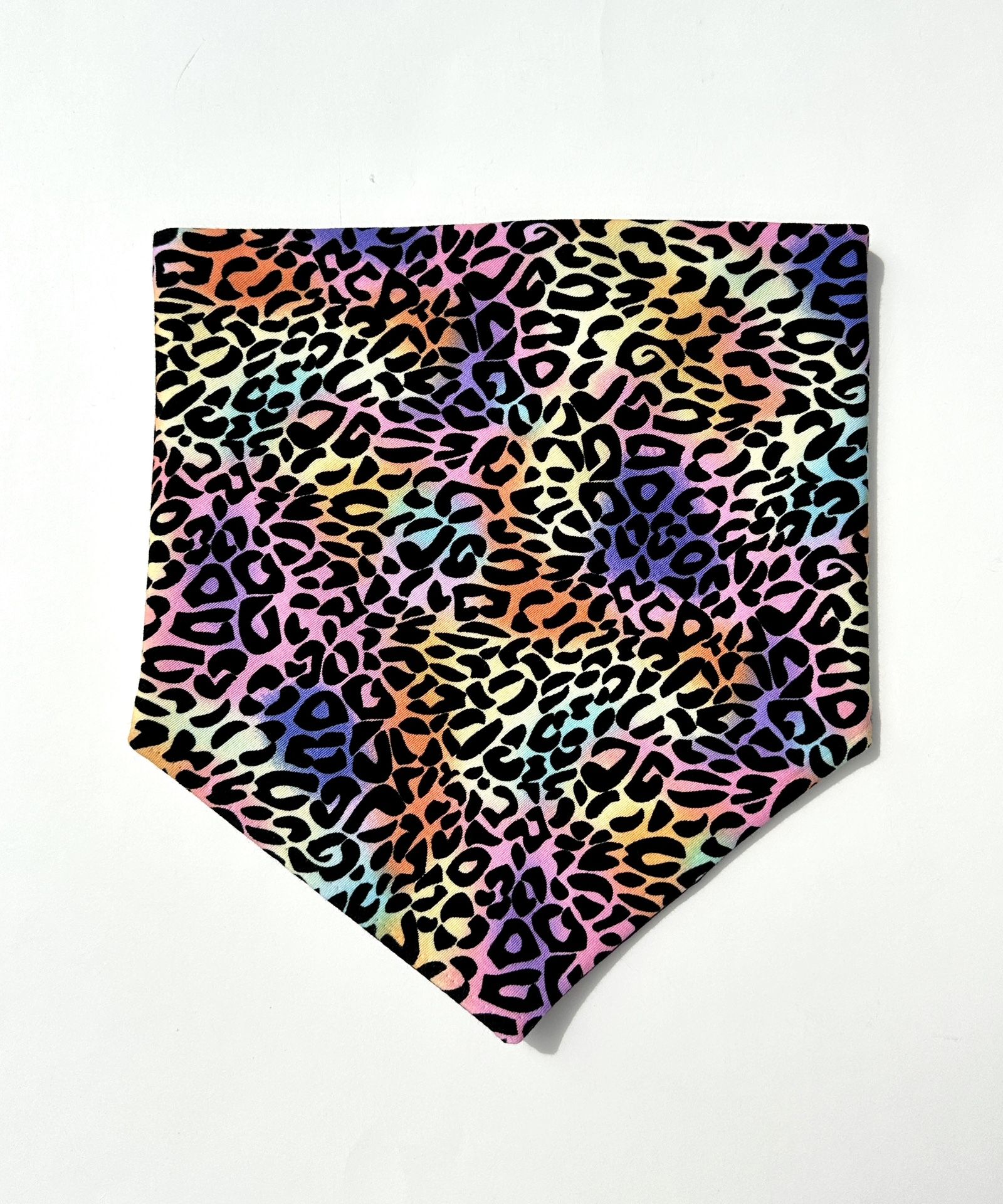 Neon Rainbow Leopard Print Dog Bandana