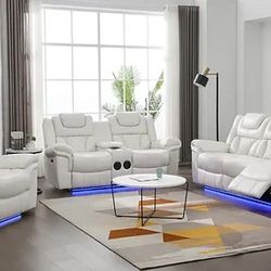Living Room 3 Piece S2020 Party Time (White) ONLY $1599 