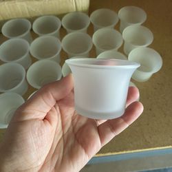 Frosted White Candle Holders