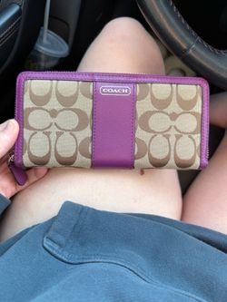 Coach wallet, Purple and beige