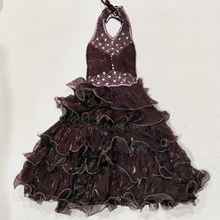 Dark Purple Embellished Dress For 4-5 Year Old
