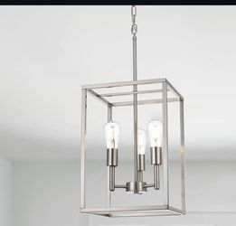 4-Light Brushed Nickel Lantern Pendant Light