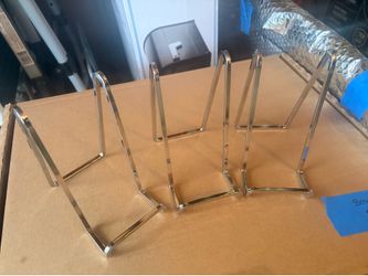 3 Plate Holder Easel Display Stand - 6 inch Metal Plate Stands for Display