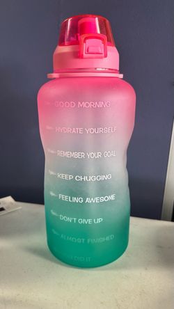 Large Motivational Water Bottle – Pink/Green