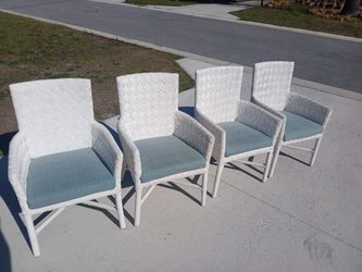 Vintage BOHO Shelby Williams Herringbone Captain Chairs 