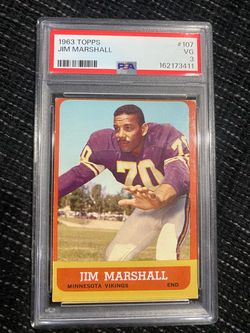 Jim Marshall 1963 Topps RC #107 PSA VG 3