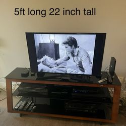 Bell’o Contemporary Wood Glass Steel TV Stand for TVs 32" to 90" 