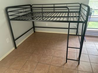 Black Metal Full Size Loft Bed Frame