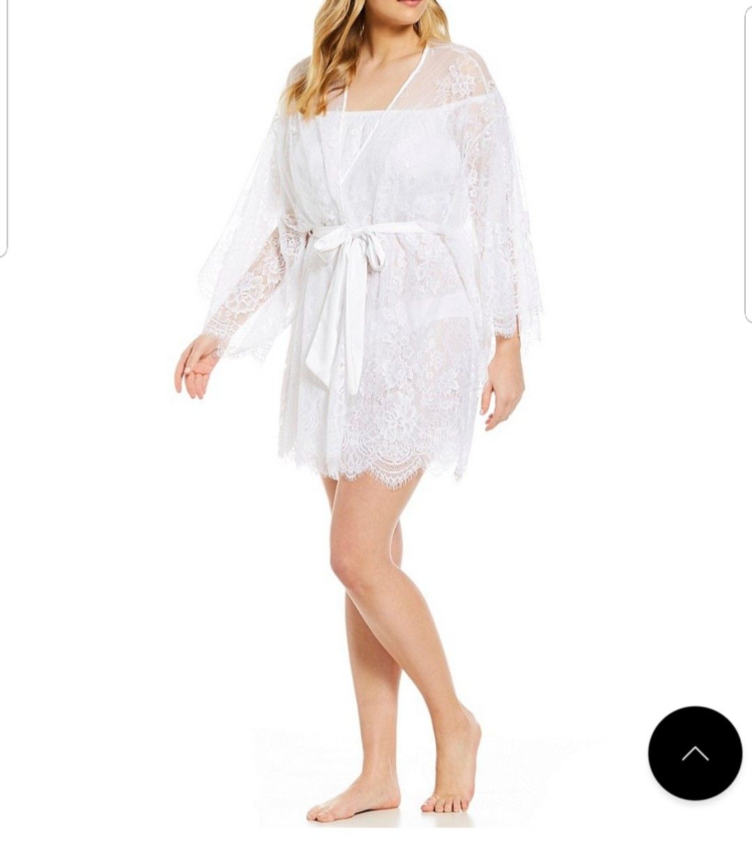 Bridal Lace Robe (White) Plus Size
