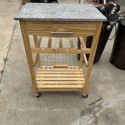 Kitchen Cart With Marble Top 