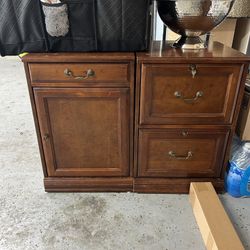 Ashley’s Furniture Wooden Desk With File Cabinet And Other Storage