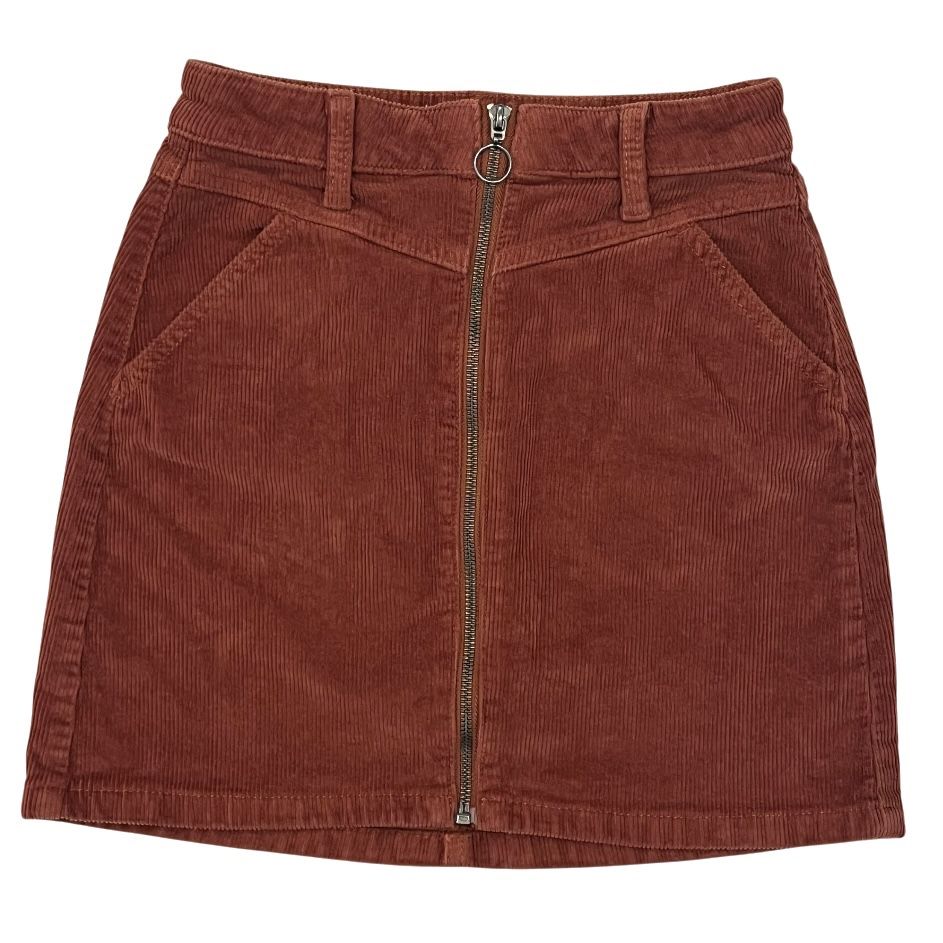So Juniors Size 0 Corduroy High Rise Mini Skirt Zipper Front Pockets