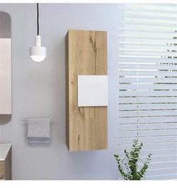 New assembled Medicine Cabinet Single Door 3 Shelves in Light Oak/White
