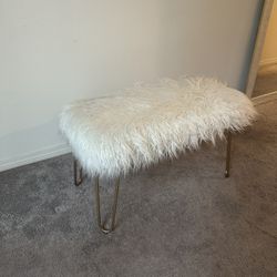 White Fur Bench