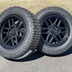NEW 20” KMC Wheels 6 lug rims Chevy Silverado 6x5.5 Tahoe GMC Sierra Yukon Dodge Ram A/T Tires 275/60R20 Falken Wildpeak AT4W