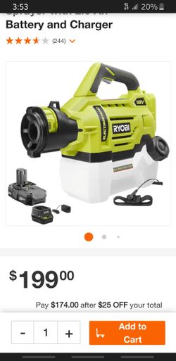 New Ryobi Electrostatic 18v