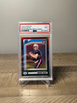 Panini 2024 Donruss Optic Preview Red & Green Drake Maye #379 PSA 9 Patriots