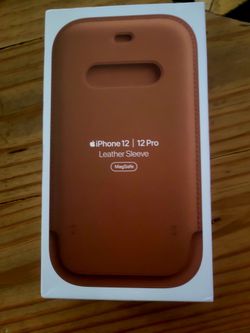 Apple Leather Sleeve Case with MagSafe for iPhone 12 & 12 Pro - Saddle Brown New-IPHONE 12-IPHONE 12