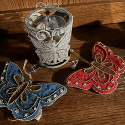 New Butterfly Candle Holder And Hanging Butterfly Beaded Accessories 