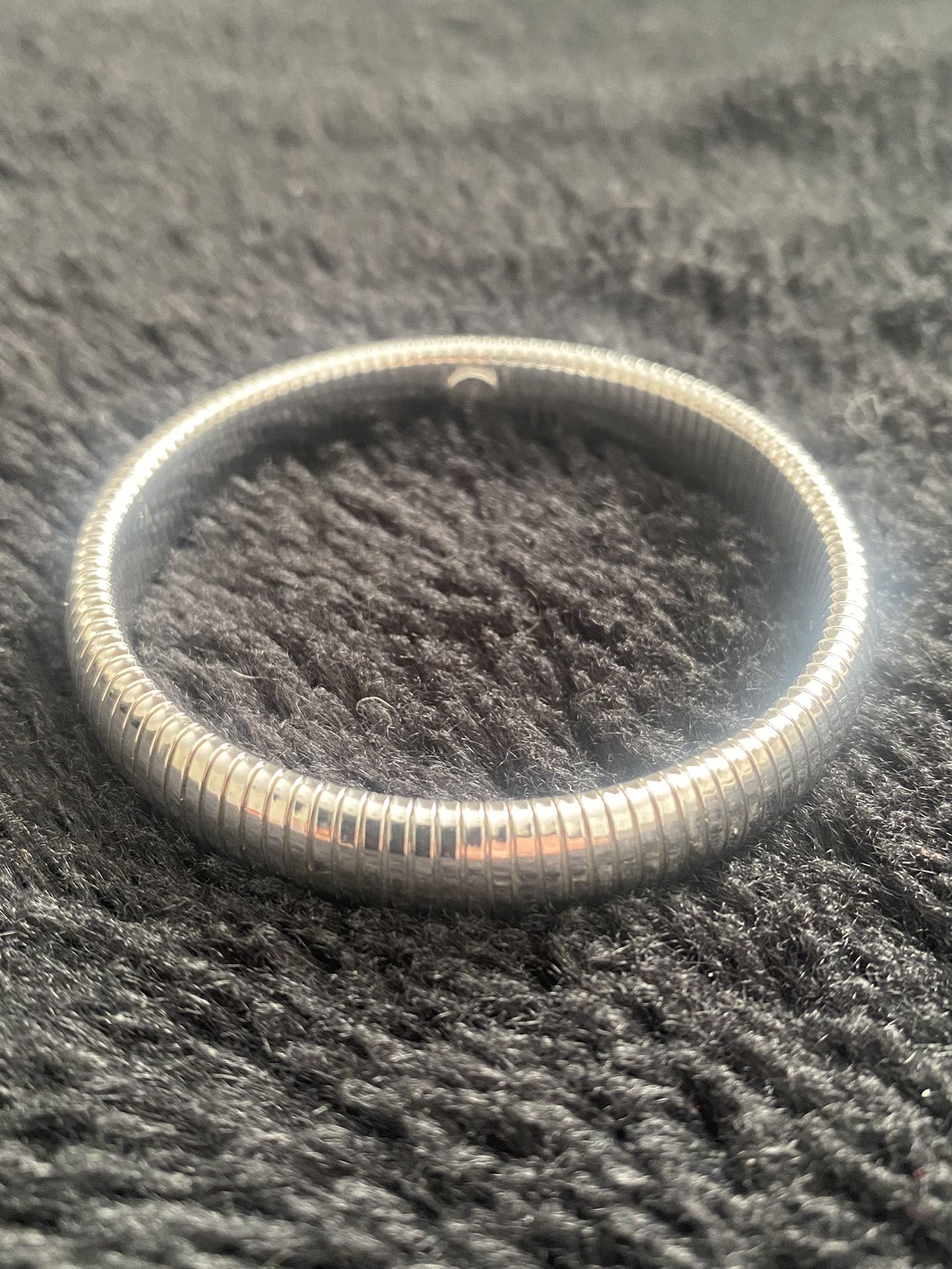 Vintage Monet Flex Snake Chain Bracelet Silver Tone Slip On Stretch Bracelet