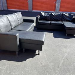 Black Leather Living Room Set