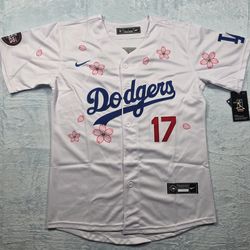 Kid's Dodgers Shohei Ohtani #17 Cherry Blossom Jersey Size S