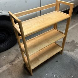 Folding three tier shelf