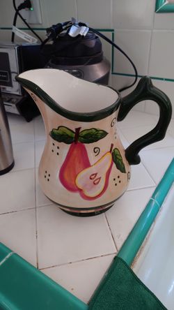 Antique Hand Painted Decorative Pitcher