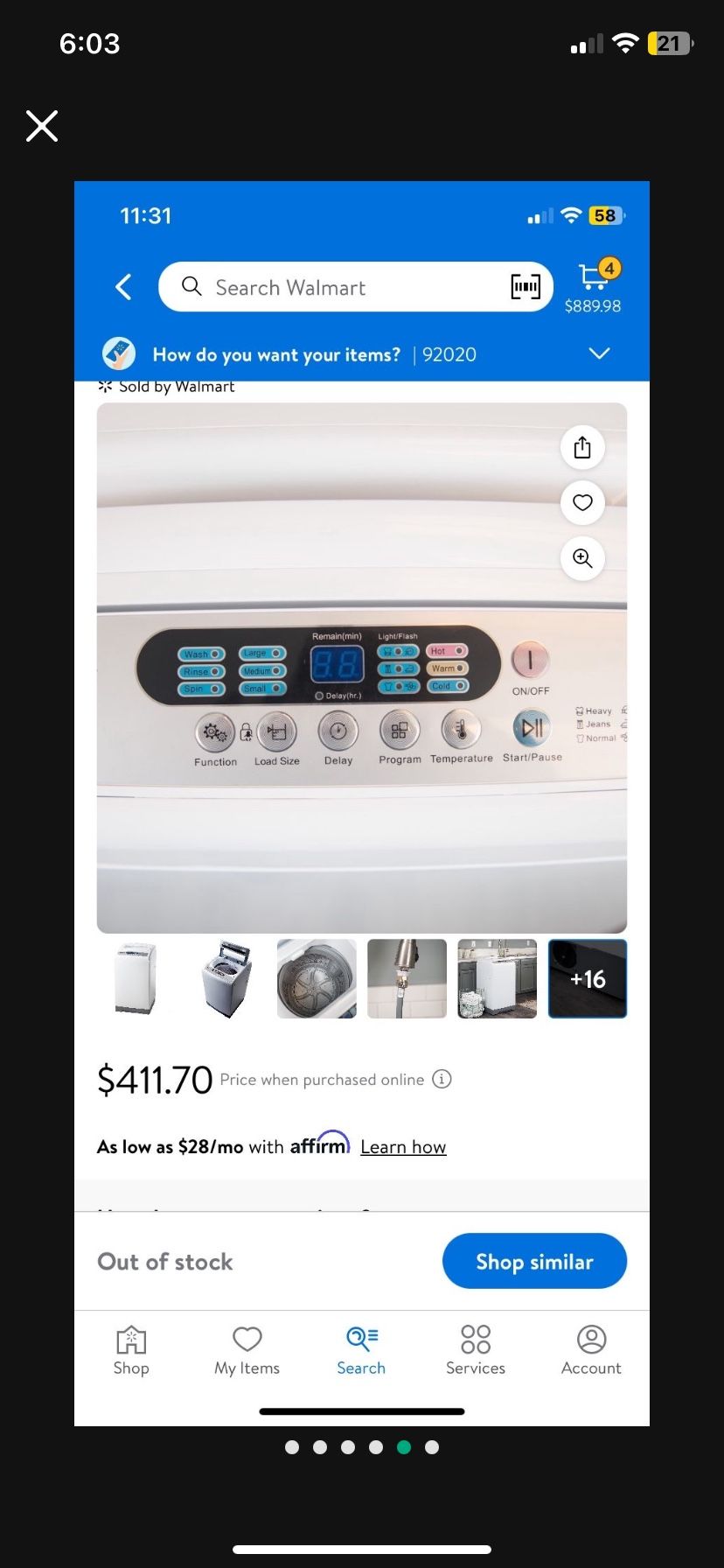 Midea 1.6 cu ft Topload Compact Washer, White