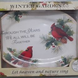 Winter Garden Ceramic Platter