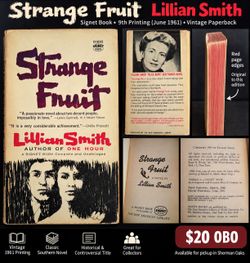 Vintage 1961 Strange Fruit by Lillian Smith – Signet Paperback – $20 OBO