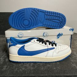 Size 10 - Fragment x Travis Scott x Jordan 1 Retro Low OG SP Sail Blue