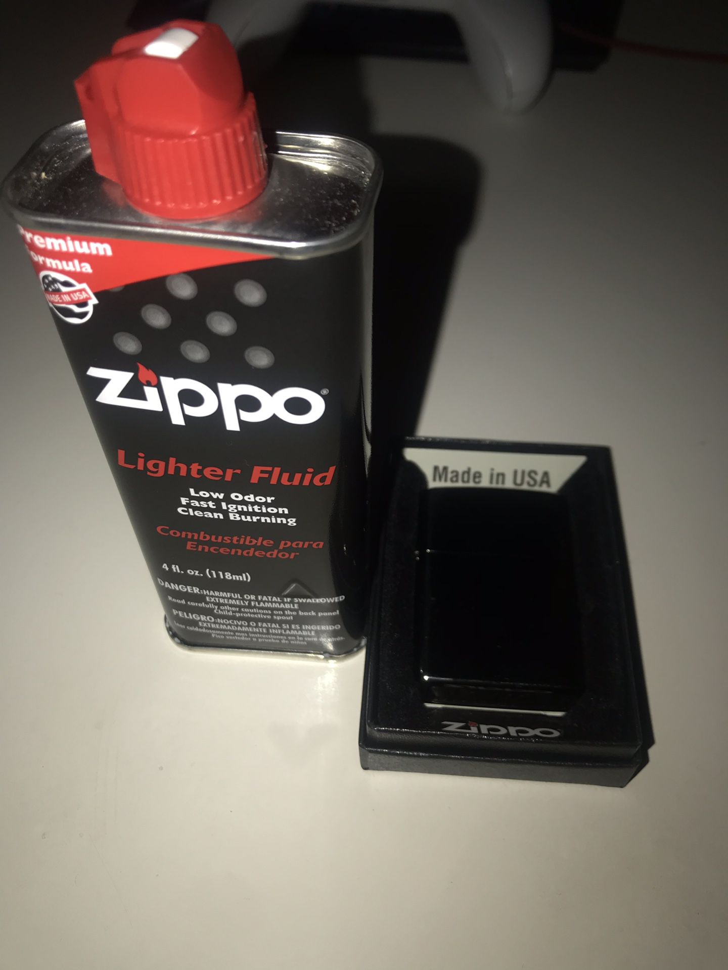 Silver Zippo with fuel