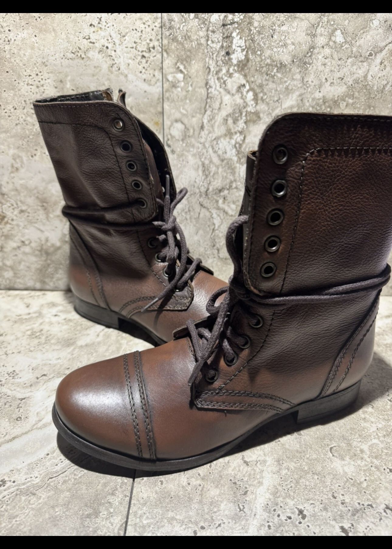 Steve Madden Women’s Leather Brown Boots Sz 8