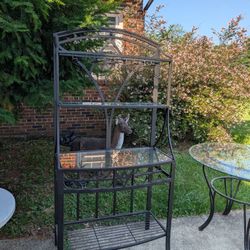 Bakers Rack, Table, Chairs