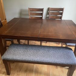 Solid Wood Dining Table and Chairs