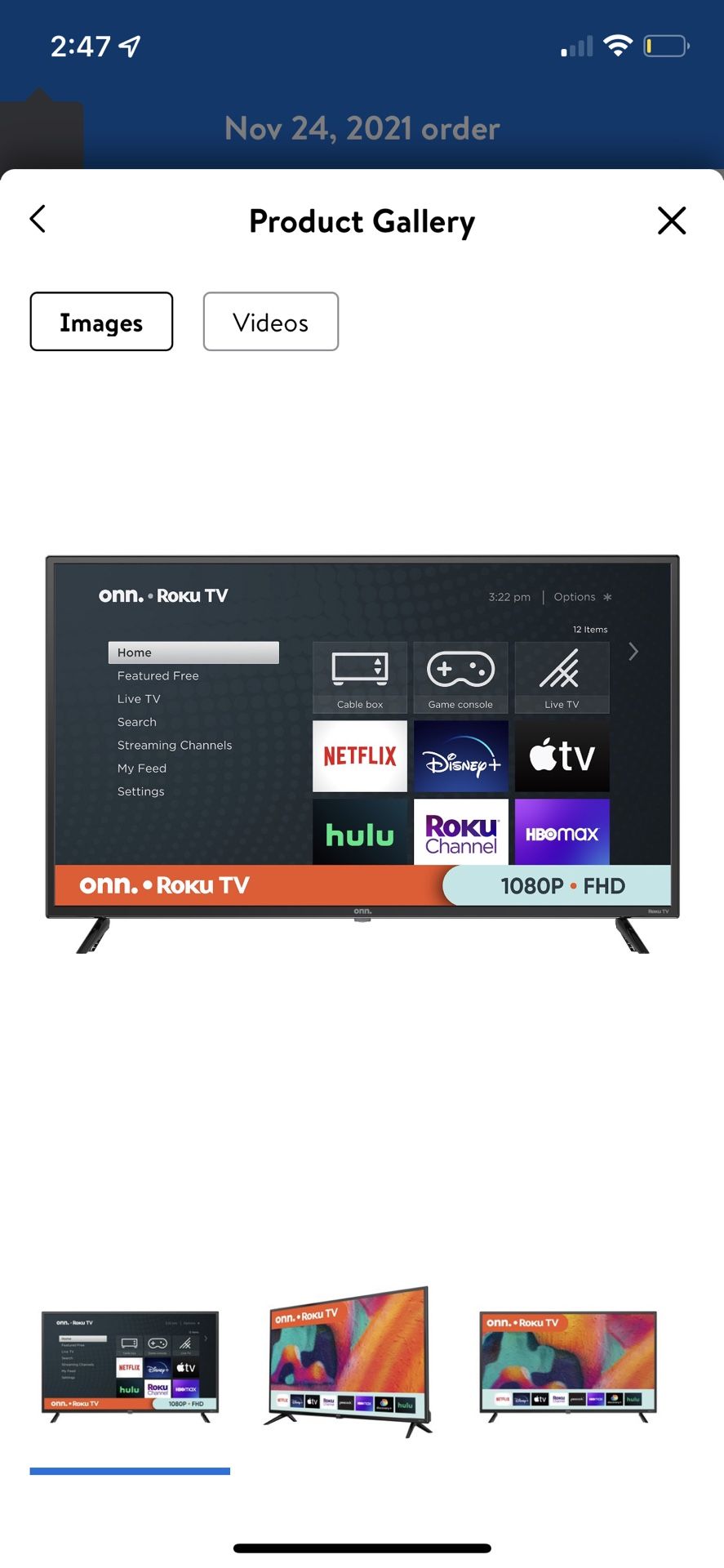Onn. 40in Class Fhd (1080P) Led Roku Smart Tv