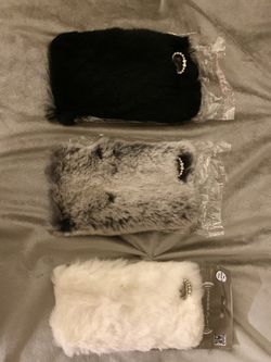 IPHONE PLUS FAUX FUR PHONE CASES - 3 FOR $20 - WILL NOT SEPARATE