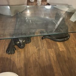 Black Panther Coffee Table With Large Wall Picture