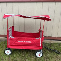 RADIO FLYER 3 IN 1 EZ FOLD WAGON WITH CANOPY IN GOOD CONDITION 