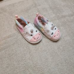 Fabric Glitter Unicorn Pastel Loafer toddler Size 6