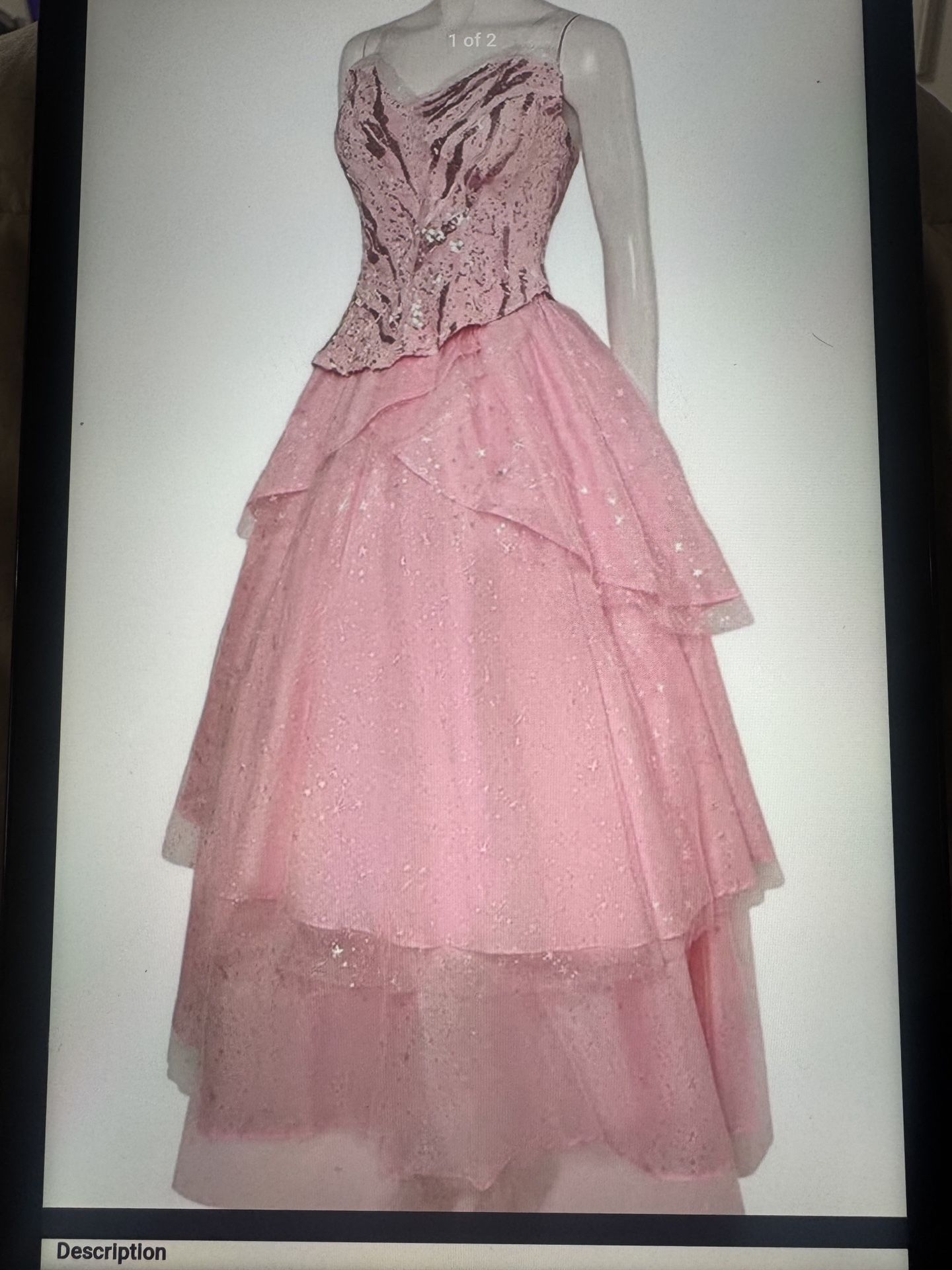 New Large Pink Glenda Wicked Pink Dress Costume Gown Sequin