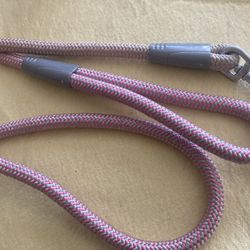Pink Nylon Rope Dog Leash, 6’ Long, 1/2” Wide 