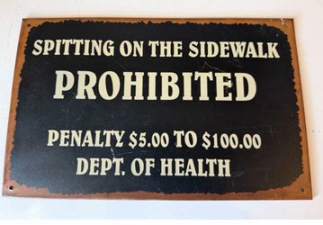 Metal replica sign found in NYC subway