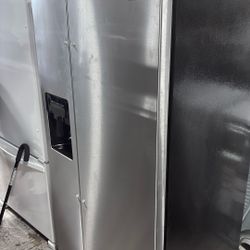 Amana-21.4cu. Ft. Side By Side Refrigerator In Stainless Steel 