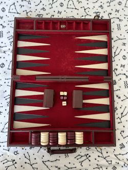 Vintage Pierre Cardin travel backgammon (leather‑style case)
