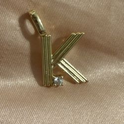 14k gold dipped pendant letter K.